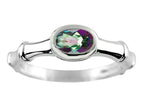 FJC Finejewelers 6x4mm Solitaire Oval Mystic Topaz Bamboo Ring