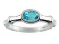 FJC Finejewelers 6x4mm Solitaire Oval Blue Topaz Bamboo Ring