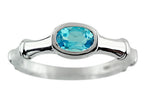 FJC Finejewelers 6x4mm Solitaire Oval Blue Topaz Bamboo Ring