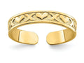 FJC Finejewelers 14k Yellow Gold Adjustable Toe Ring with Small X Heart
