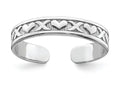 FJC Finejewelers 14k White Gold Adjustable Toe Ring with Small X and Hearts
