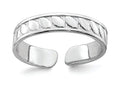 FJC Finejewelers 14k White Gold Adjustable Toe Ring Leaf Engraved Design