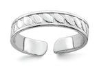 FJC Finejewelers 14k White Gold Adjustable Toe Ring Leaf Engraved Design
