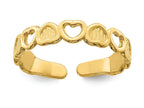 FJC Finejewelers 14k Yellow Gold Polished Adjustable Heart Patterned Toe Ring