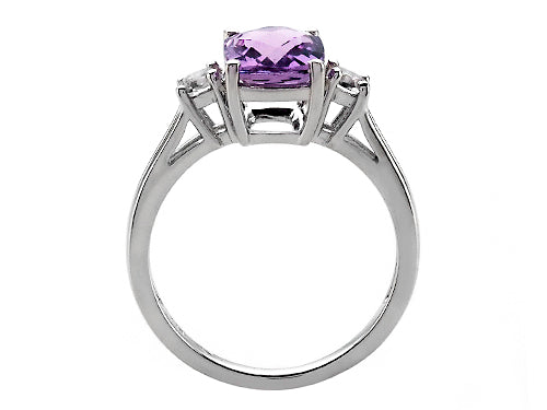 FJC Finejewelers 9x7mm Antique Shaped Amethyst and White Topaz Ring