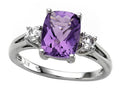 FJC Finejewelers 9x7mm Antique Shaped Amethyst and White Topaz Ring