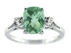 FJC Finejewelers 9x7mm Antique Shaped Green Quartz and White Topaz Ring