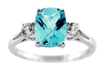 FJC Finejewelers 9x7mm Rectangular Cushion-Cut Sky Blue Topaz and White Topaz Ring