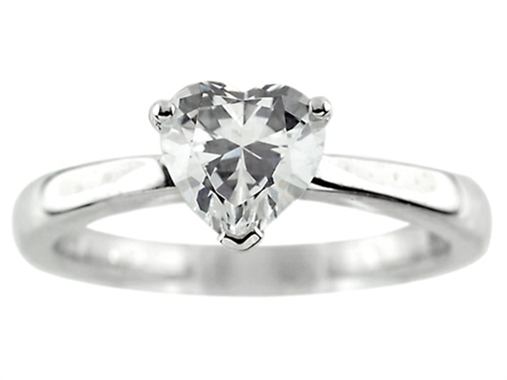 FJC Finejewelers 7mm Solitaire White Cubic Zirconia Heart Shaped Ring