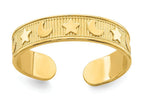 FJC Finejewelers 14k Yellow Gold Polished Adjustable Stars and Moons Toe Ring