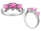 FJC Finejewelers 6x6mm Created Pink Sapphire Heart Shaped Ring