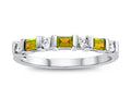 FJC Finejewelers 3x2mm Baguette Citrine and Created White Sapphire Stackable Band Ring