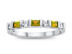 FJC Finejewelers 3x2mm Baguette Citrine and Created White Sapphire Stackable Band Ring