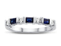 FJC Finejewelers 3x2mm Baguette Created Blue Sapphire and Created White Sapphire Stackable Band Ring