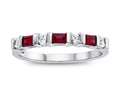 FJC Finejewelers 3x2mm Baguette Garnet and Created White Sapphire Stackable Band Ring