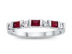 FJC Finejewelers 3x2mm Baguette Garnet and Created White Sapphire Stackable Band Ring