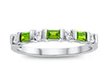 FJC Finejewelers 3x2mm Baguette Peridot and Created White Sapphire Band Ring