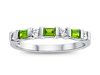 FJC Finejewelers 3x2mm Baguette Peridot and Created White Sapphire Band Ring