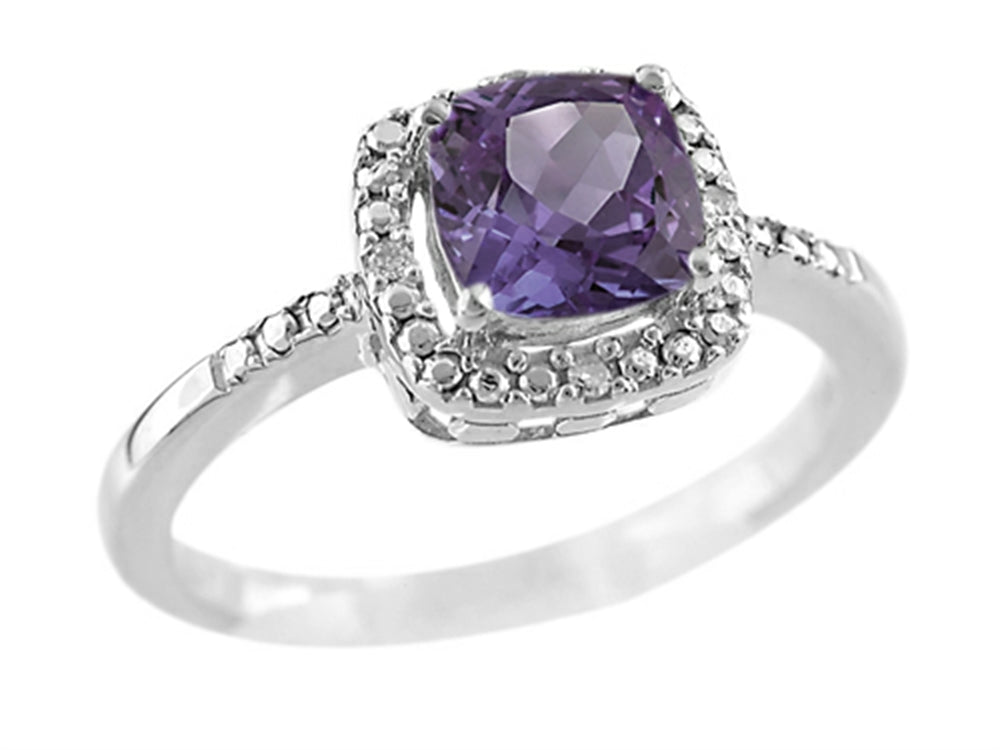 FJC Finejewelers 6x6mm Cushion-Cut Amethyst Ring