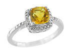 FJC Finejewelers 6x6mm Cushion-Cut Citrine Ring