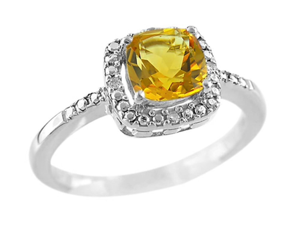 FJC Finejewelers 6x6mm Cushion-Cut Citrine Ring