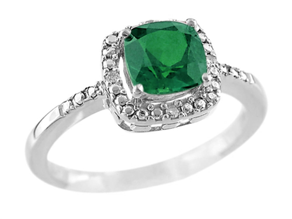 FJC Finejewelers 6x6mm Cushion-Cut Created Emerald Ring