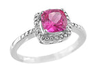 FJC Finejewelers 6x6mm Cushion-Cut Created Pink Sapphire Ring