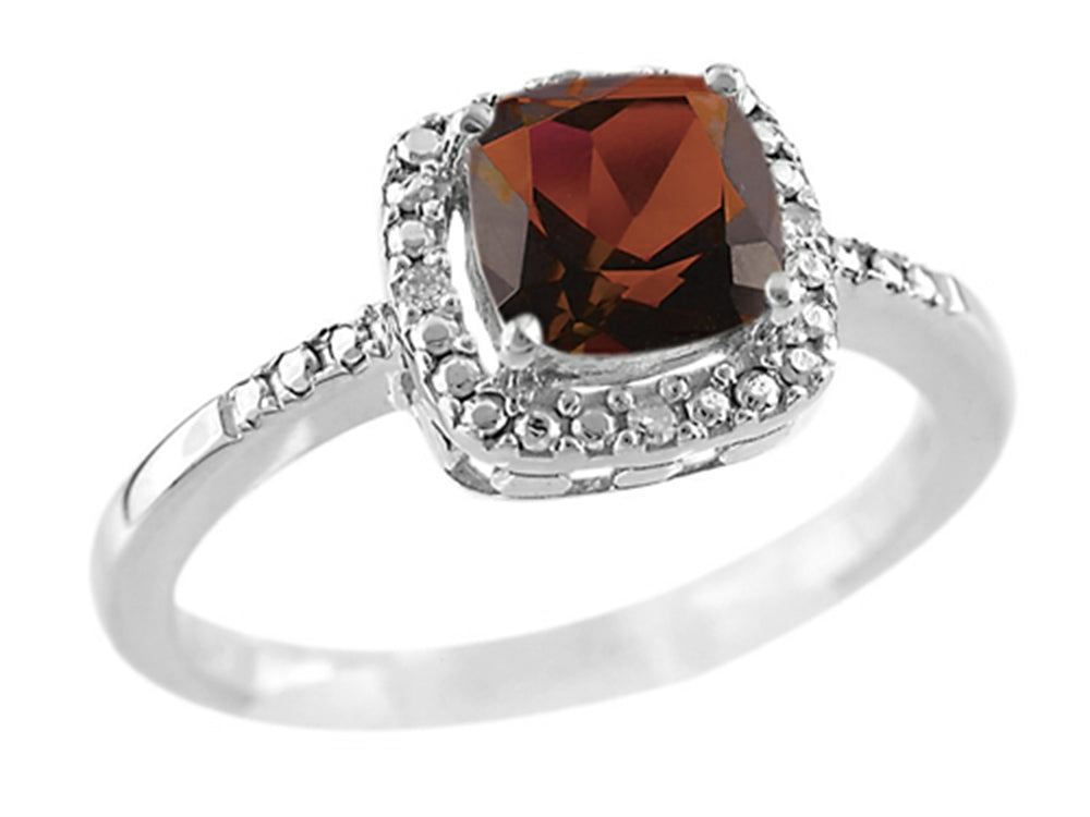 FJC Finejewelers 6x6mm Cushion-Cut Garnet Ring