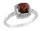 FJC Finejewelers 6x6mm Cushion-Cut Garnet Ring