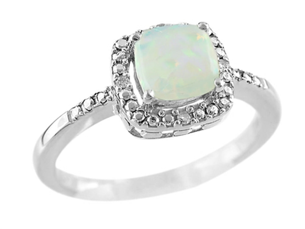 FJC Finejewelers 6x6mm Cushion-Cut Opal Ring