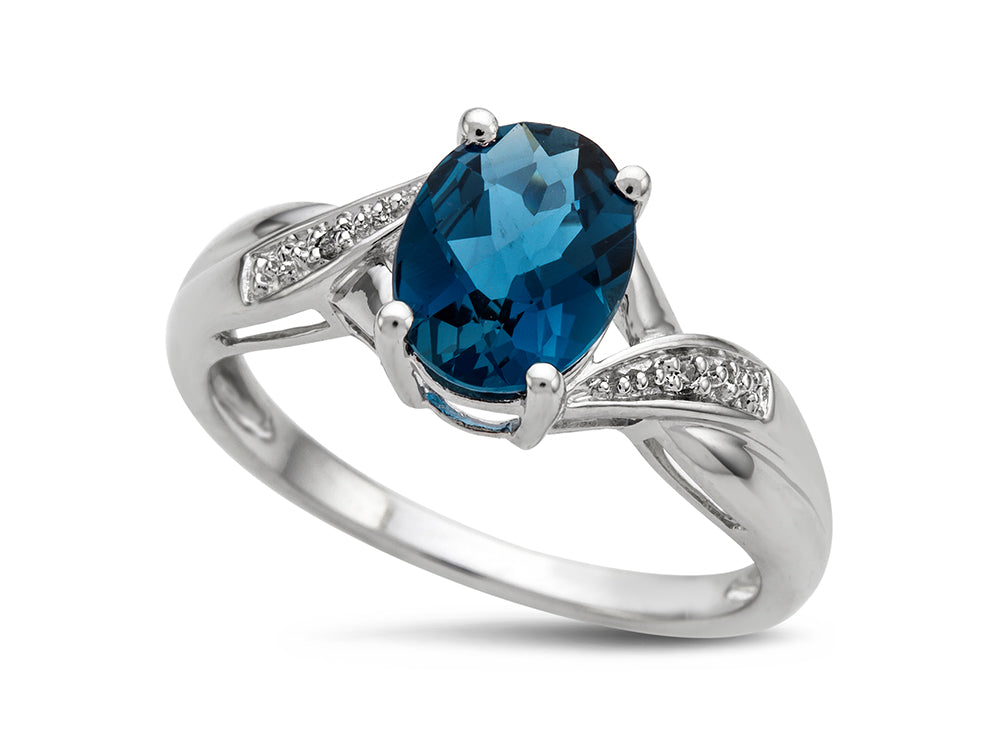 FJC Finejewelers Oval London Blue Topaz 9x7 Promise Ring