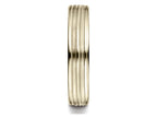 Benchmark® 14k Gold 4mm Comfort-fit Satin-finished Polished Center Trim And Round Edge Wedding Band Ring