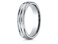 Benchmark® 14k Gold 4mm Comfort-fit Satin-finished Polished Center Trim And Round Edge Wedding Band Ring