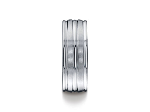 Benchmark® Cobalt-Chrome™ 8mm Comfort-fit Satin-finished Wedding-Band