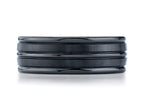 Benchmark® Ceramic 8mm Comfort-fit Satin-finished High Polished Center and Round Edge Design Ring