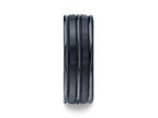 Benchmark® Ceramic 8mm Comfort-fit Satin-finished High Polished Center and Round Edge Design Ring