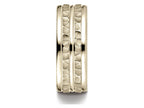 Benchmark® 14k Gold 8mm Comfort-fit Hammer-finished Polished Center Trim Round Edge Wedding Band Ring