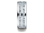 Benchmark® 10k Gold 8mm Comfort-fit Hammer-finished Polished Center Trim Round Edge Wedding Band Ring