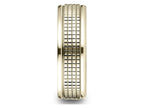 Benchmark® 14 Karat Gold 7mm Comfort-fit High Polish Round Edge Cross Hatch Center Design Wedding Band Ring
