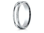 Benchmark® 14k Gold 4mm Comfort-fit High Polished Finish With A Round Edge And Milgrain Carved Design Wedding Band Ring
