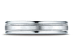 Benchmark® 14k Gold 4mm Comfort-fit Satin Finish Center With A Round Edge And Milgrain Carved Design Wedding Band Ring