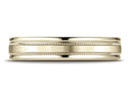 Benchmark® 14k Gold 4mm Comfort-fit Satin Finish Center With A Round Edge And Milgrain Carved Design Wedding Band Ring