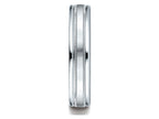 Benchmark® 18k Gold 4mm Comfort-fit Satin Finish Center With A Round Edge And Milgrain Carved Design Wedding Band Ring