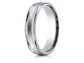 Benchmark® 18k Gold 4mm Comfort-fit Satin Finish Center With A Round Edge And Milgrain Carved Design Wedding Band Ring