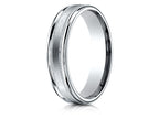 Benchmark® 18k Gold 4mm Comfort-fit Satin Finish Center With A Round Edge And Milgrain Carved Design Wedding Band Ring