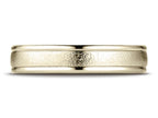 Benchmark® 18k Gold 4mm Comfort-fit Wired-finished High Polished Round Edge Carved Design Wedding Band Ring