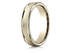 Benchmark® 18k Gold 4mm Comfort-fit Wired-finished High Polished Round Edge Carved Design Wedding Band Ring