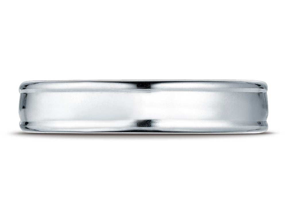 Benchmark® 18k Gold 4mm Comfort-fit Satin-finished High Polish Finish Round Edge Design Wedding Band Ring