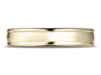Benchmark® 18k Gold 4mm Comfort-fit Satin-finished High Polish Finish Round Edge Design Wedding Band Ring