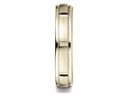 Benchmark® 14k Gold 4mm Comfort-fit Satin-finished Polished Center Cuts Round Edge Wedding Band Ring